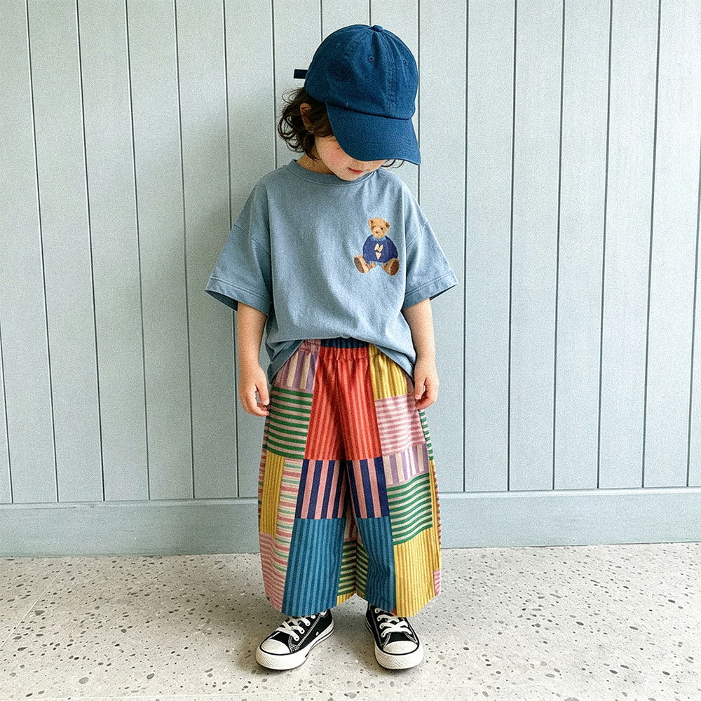 Baby & Kids Bear Print Blue T-Shirt (6M-12Y)