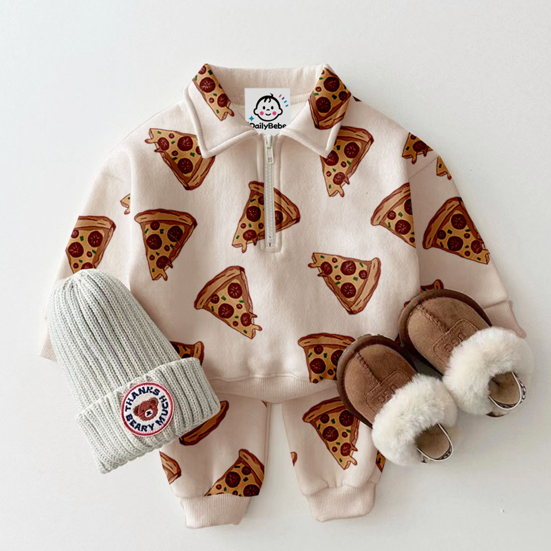 Baby Toddler Pizza Polo 2-Piece Set
