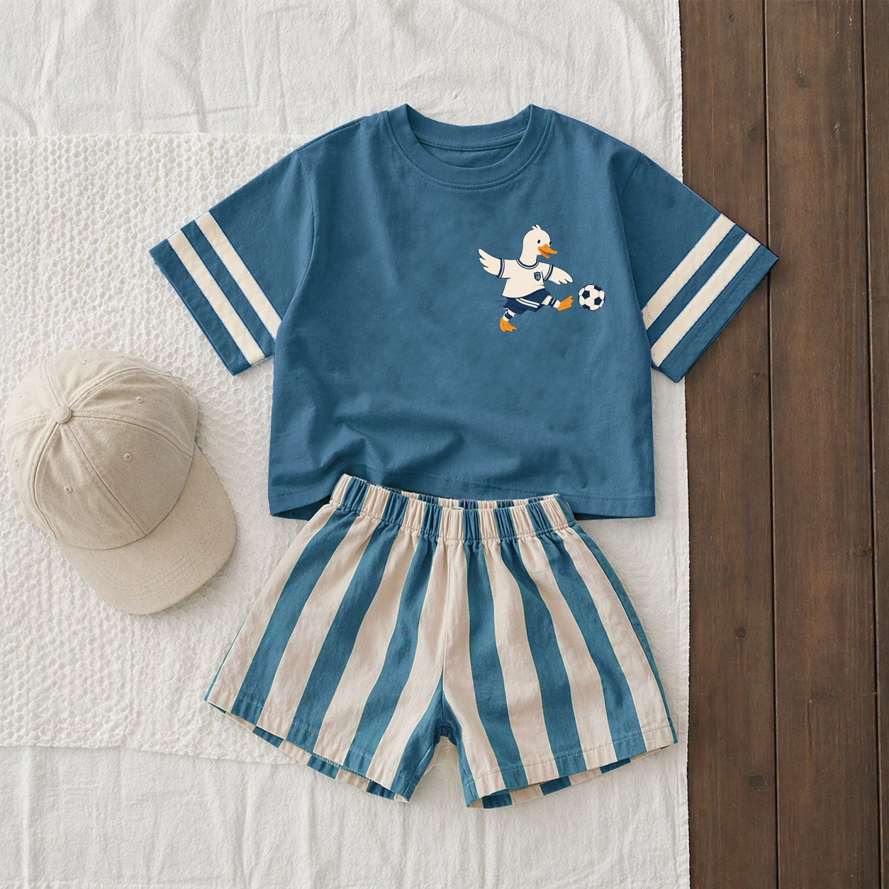 Baby & Kids Soccer Goose Tee and Shorts Sets