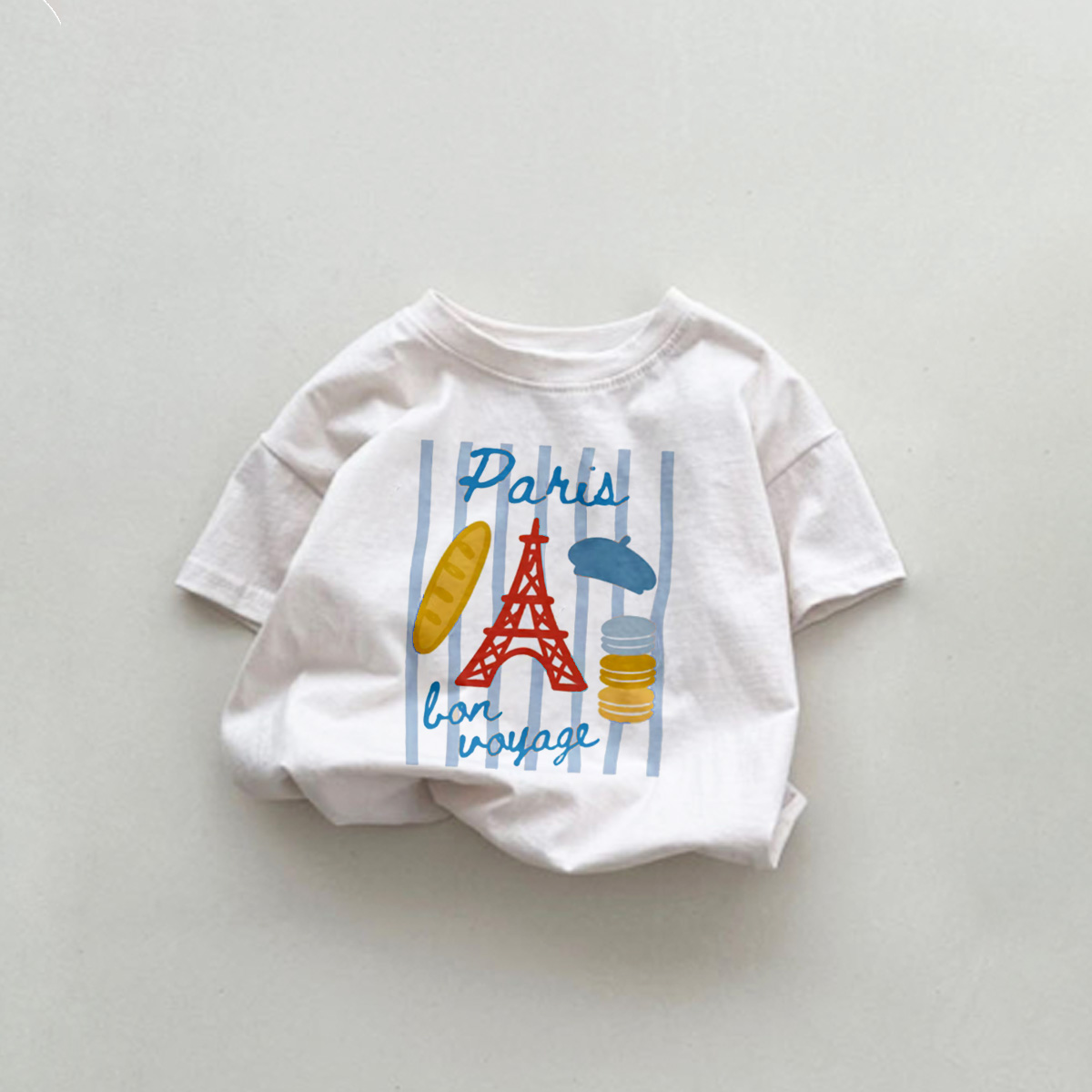 PARIS BON VOYAGE Baby Toddler Slogan White T-Shirt