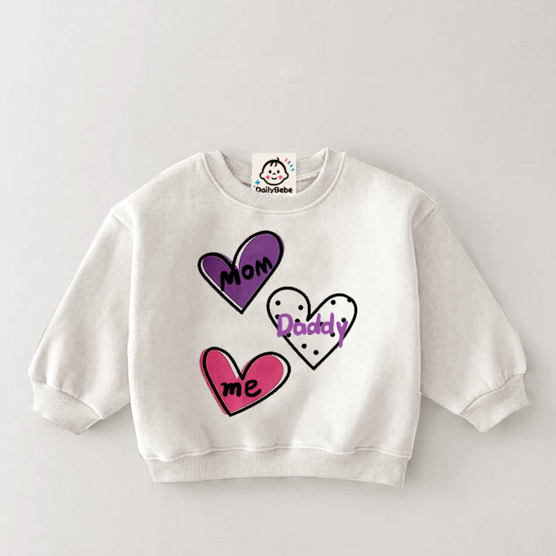 MOM DADDY ME Baby & Kids Heart Sweatshirt