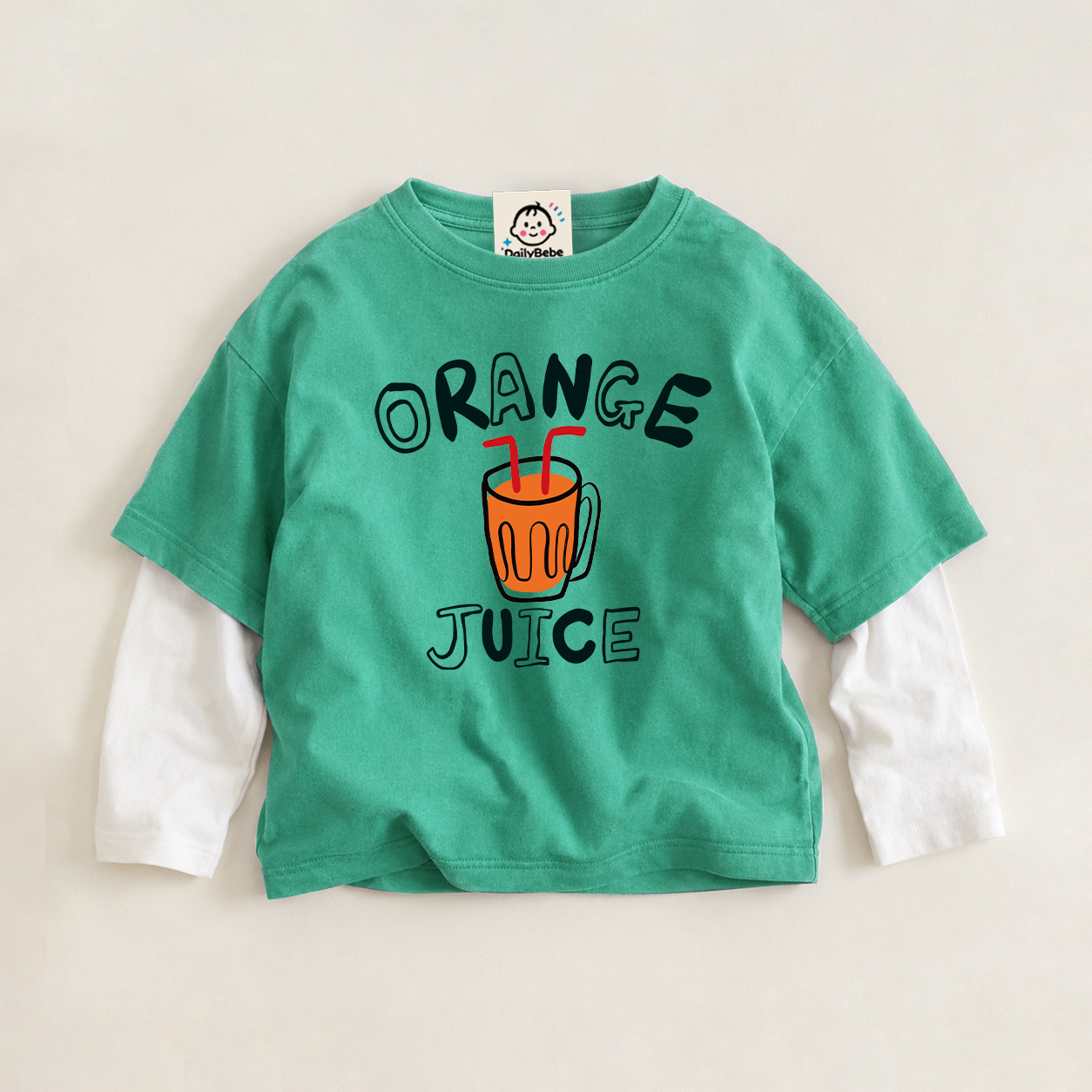 ORANGE JUICE Baby & Kids Faux Two-Piece T-Shirt (6M-12Y)