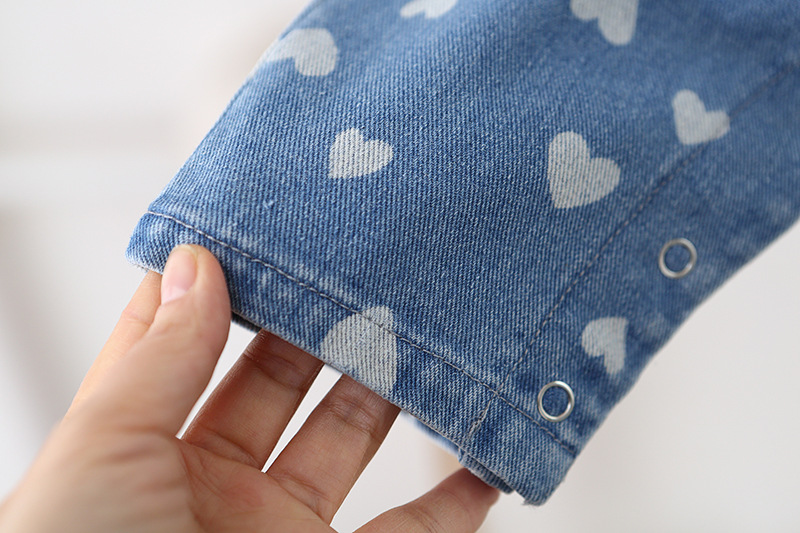 Baby Allover Heart Denim Blue Overalls