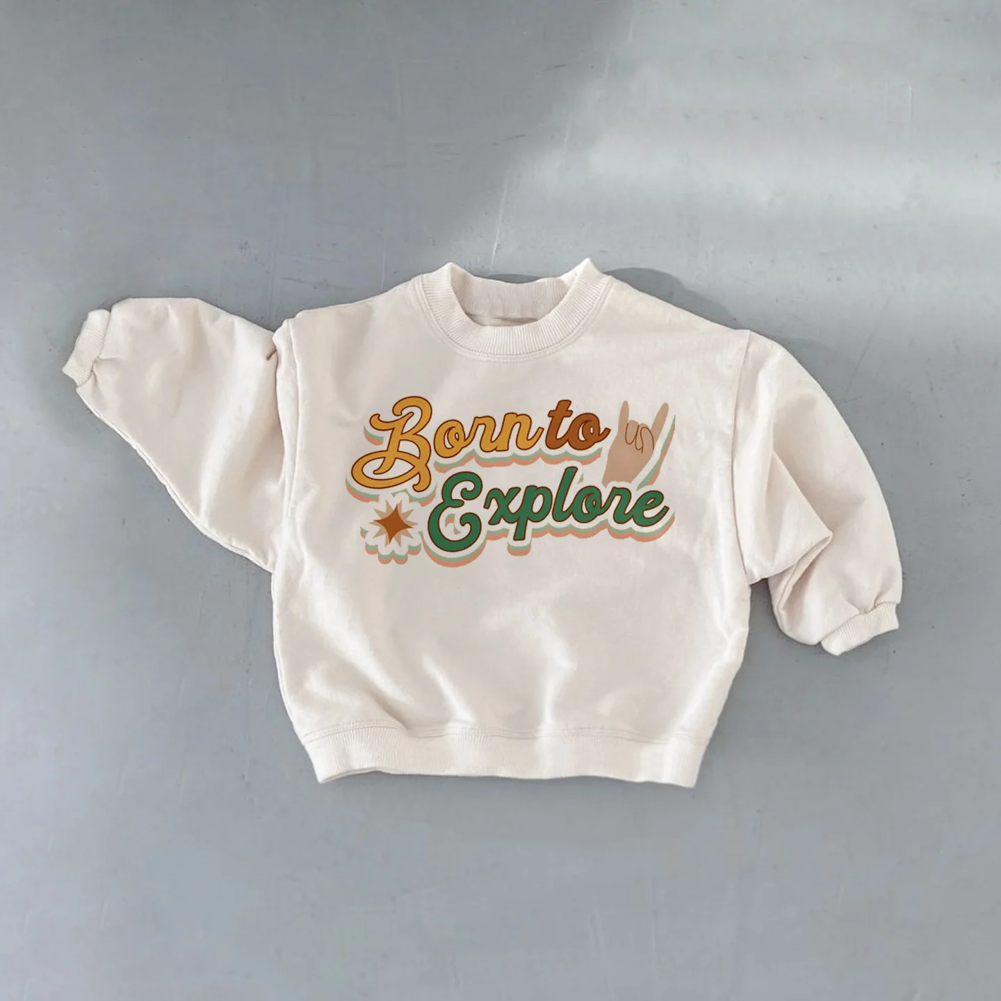 BORN TO EXPLORE Baby & Kids Pattern Sweatshirt