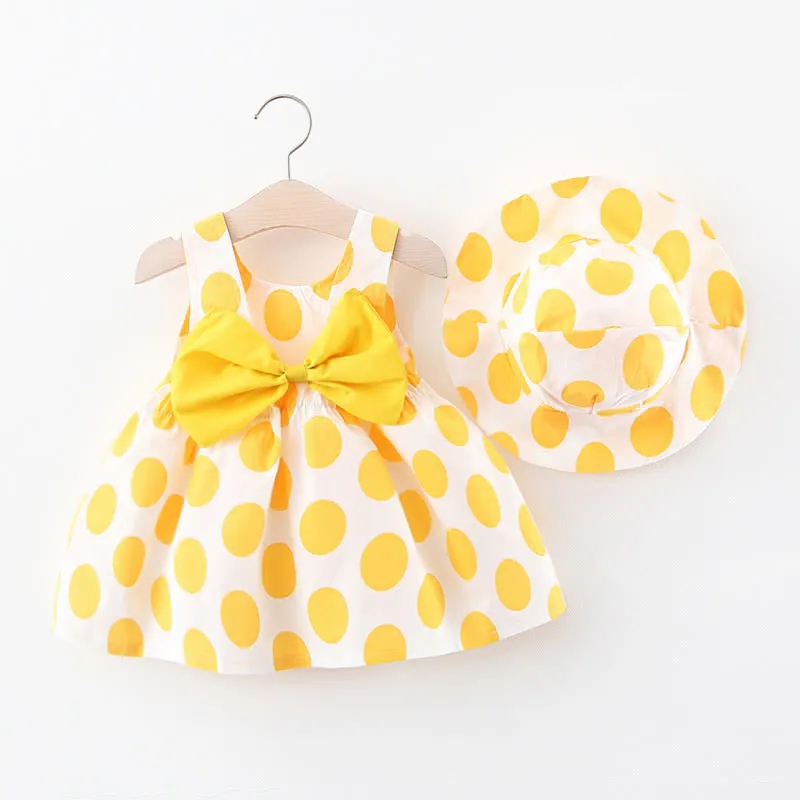 Baby Big Polka Dot Dress with Hat