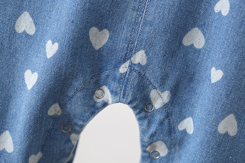 Baby Allover Heart Denim Blue Overalls