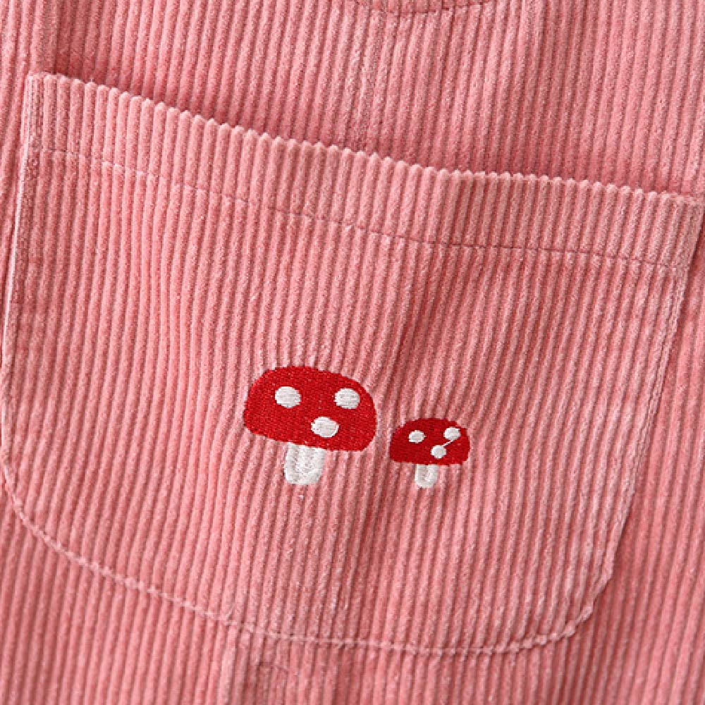DailyBebe Kids Cartoon Mushroom Corduroy Overalls