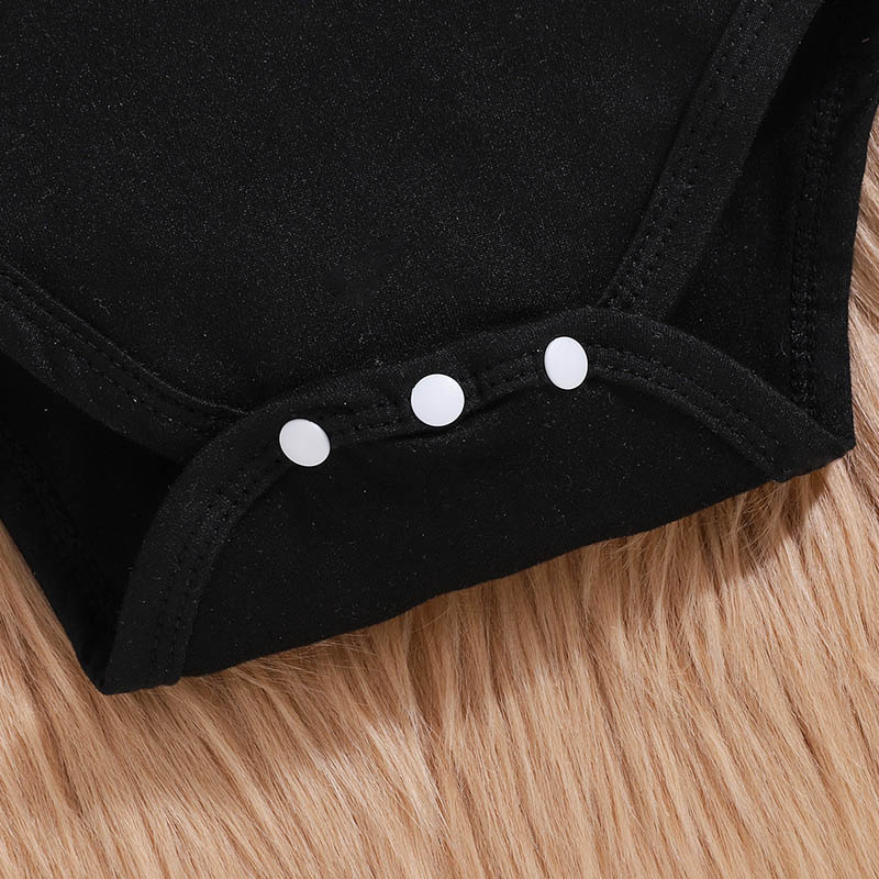 Baby SloganTattoo Patchwork Sleeve Romper