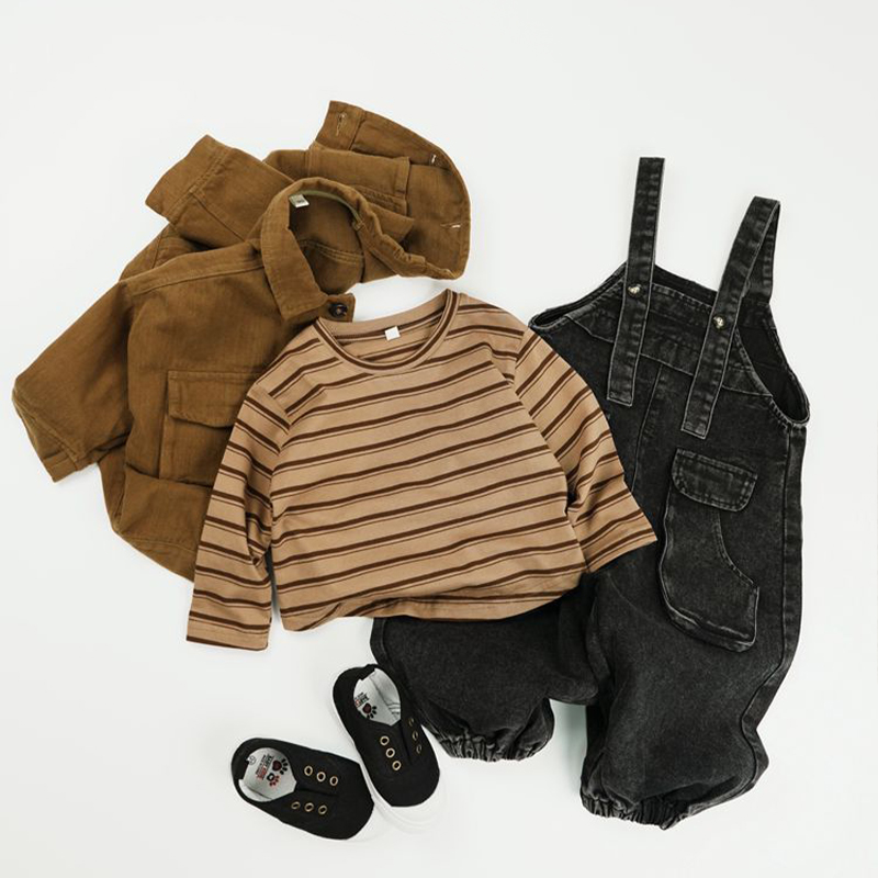 Toddler Horizontal Striped Soft Simple T-shirt