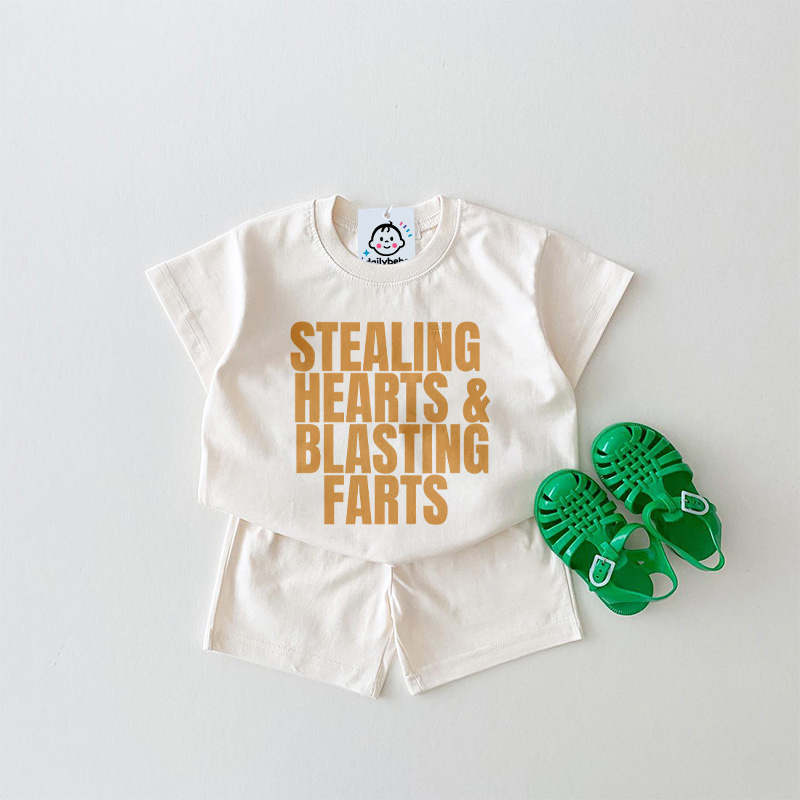 STEALIN' HEARTS AND BUSTIN' FARTS Baby Slogan Set 