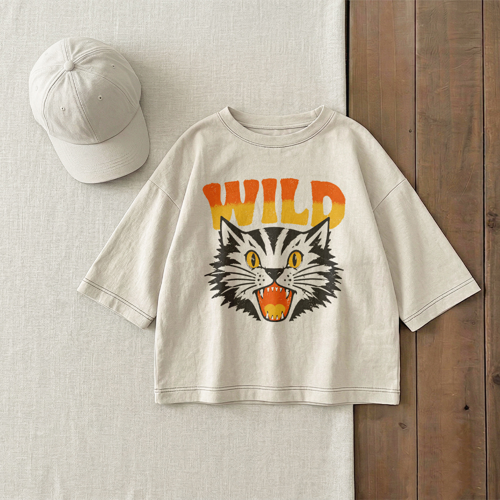WILD Baby & Kids Cat Head T-Shirt (6M-12Y)