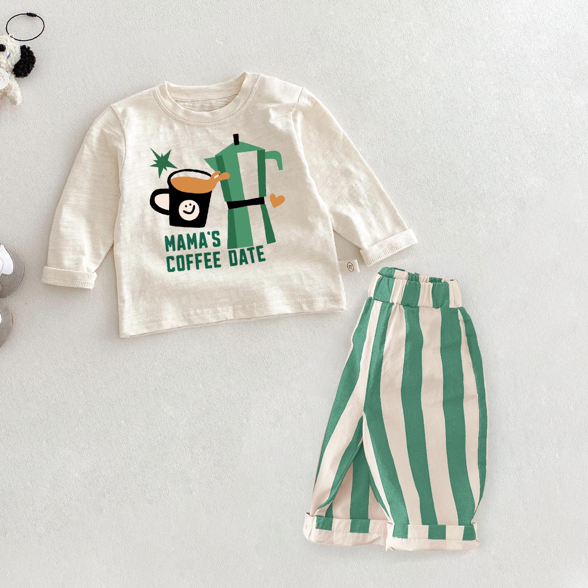 MAMA'S COFFEE DATE Baby Toddler 2 Piece Set