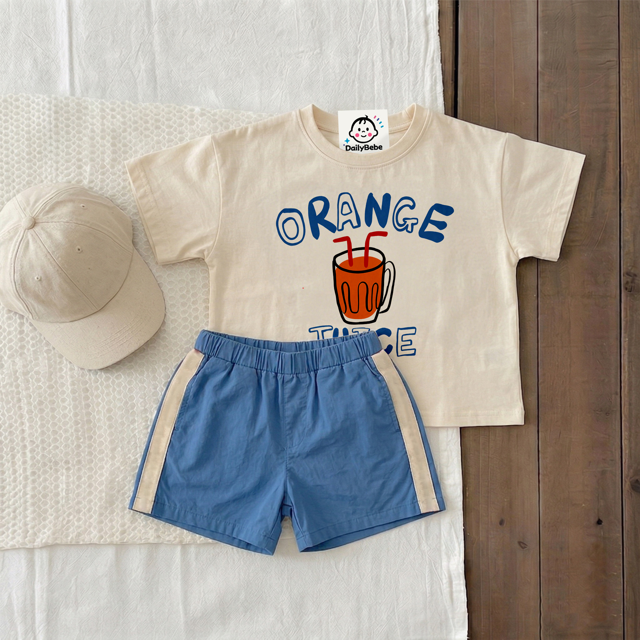 ORANGE JUICE Baby & Kids Slogan Tee Shorts Set