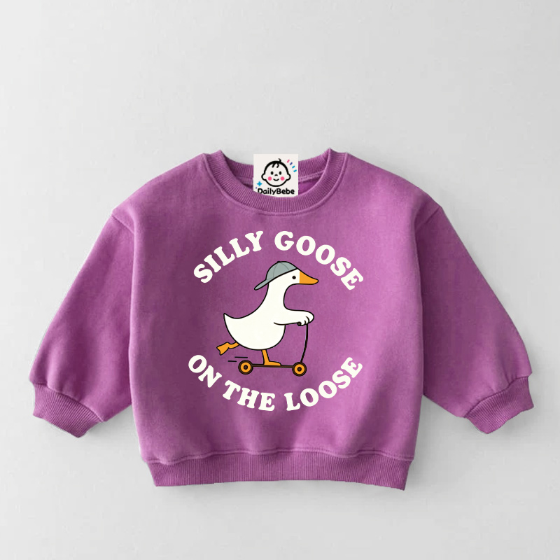 SILLY GOOSE ON THE LOOSE Baby Toddler Smiley Sweatshirt
