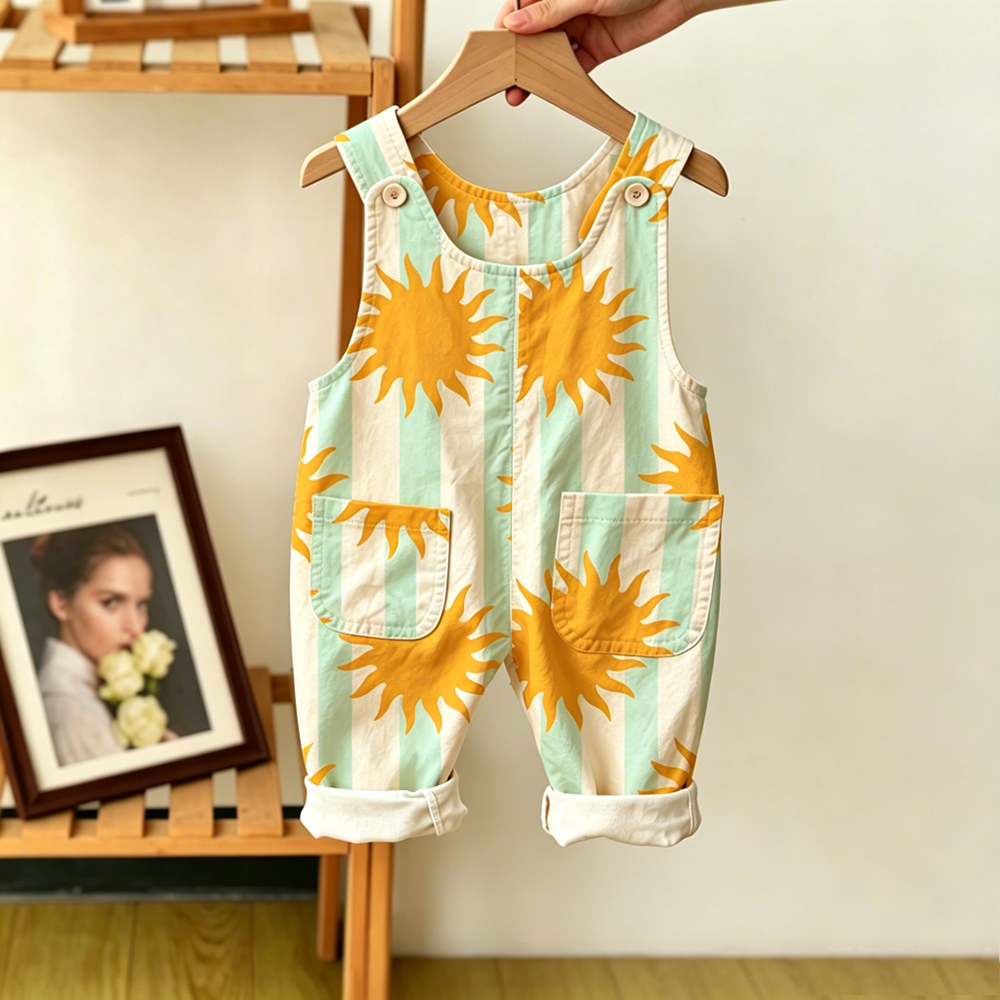  Baby Toddler Stripe Sun Overalls