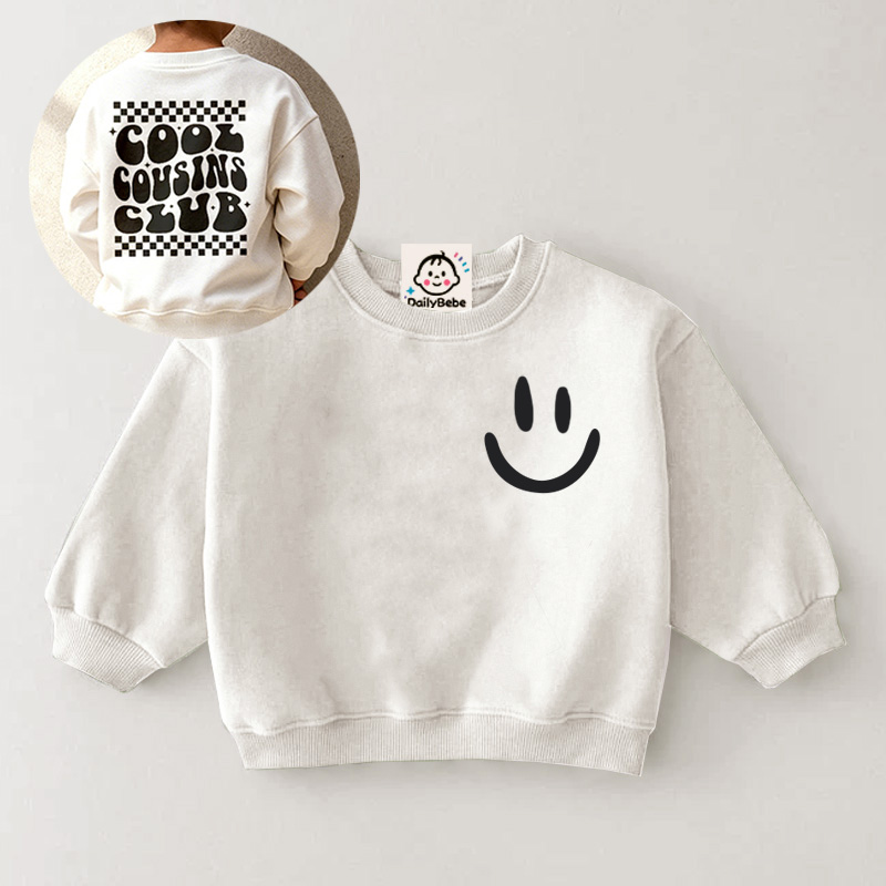 COOL COUSINS CLUB Baby & Kids Smiley White Sweatshirt