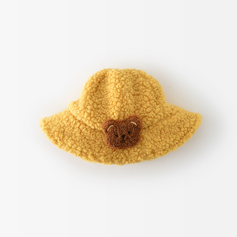 Baby Solid Color Leopard Print Bear Plush Hat