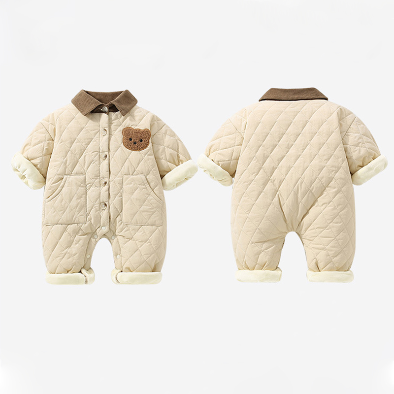 Baby Polo Quilted Bear Rompers