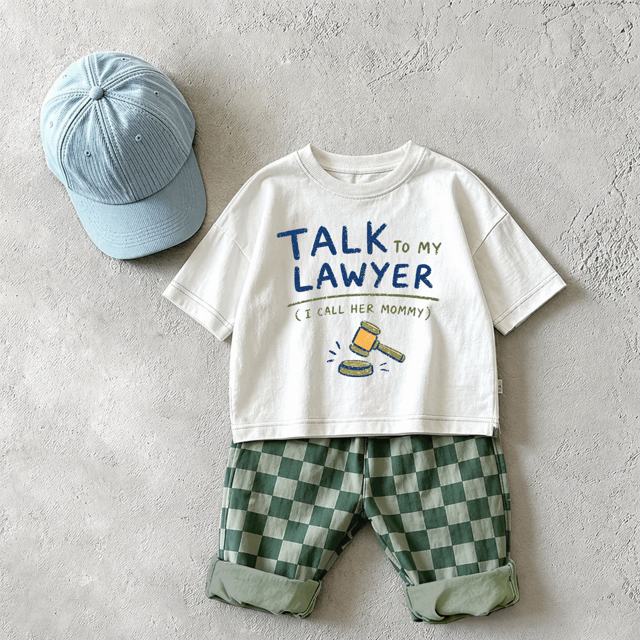 TALK LAVYER I CALL HER MOMMY Baby & Kids Checkerboard 2 Piece Set