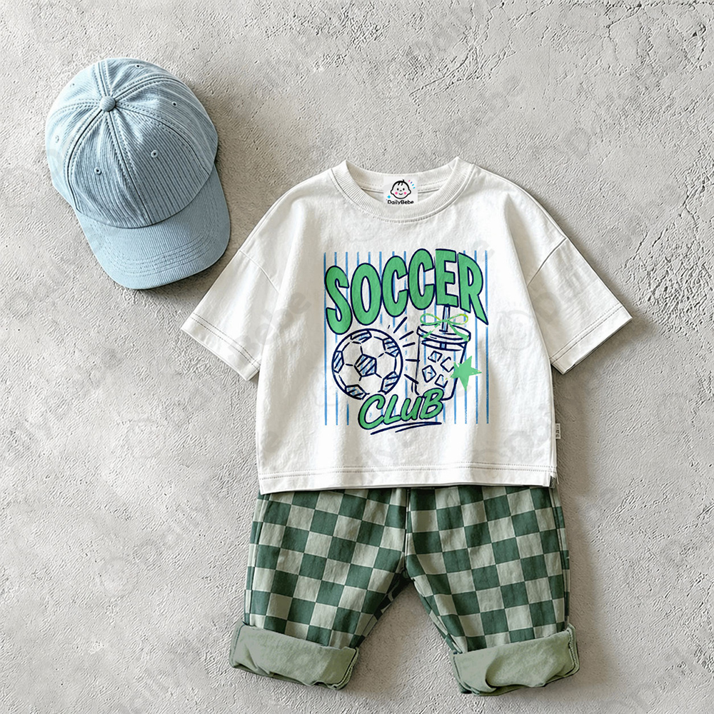 Baby & Kids Dog Skateboard Colorful Plaid 2 Piece Set