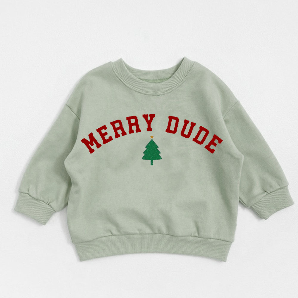 MERRY DUDE Baby Toddler Christmas Tree Sweatshirt