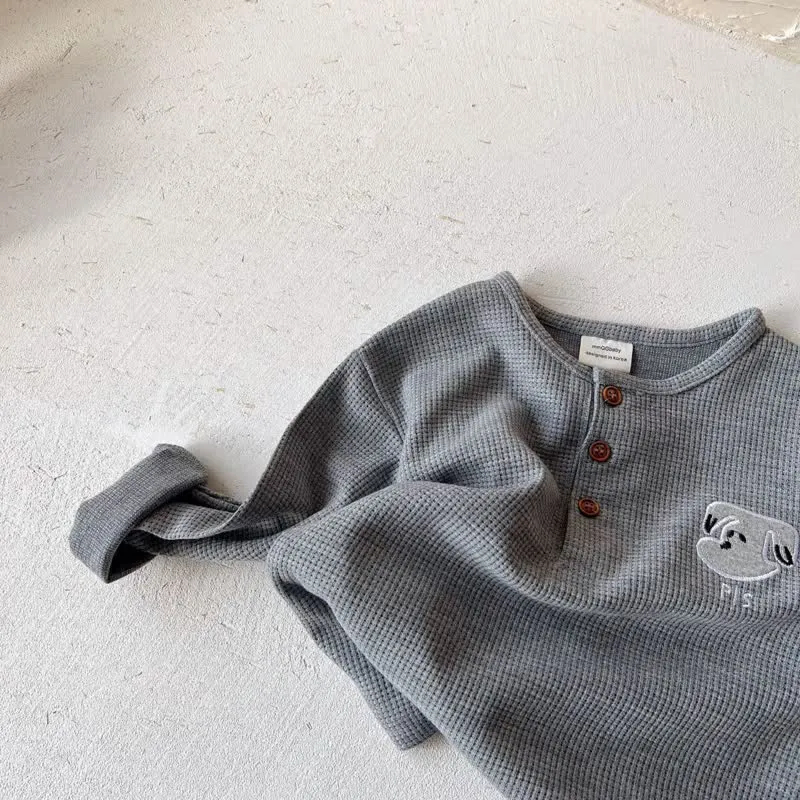 Toddler Embroidered Puppy Waffle T-Shirt