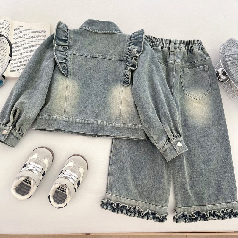 2-Piece Kids' Lace-Up Denim Set