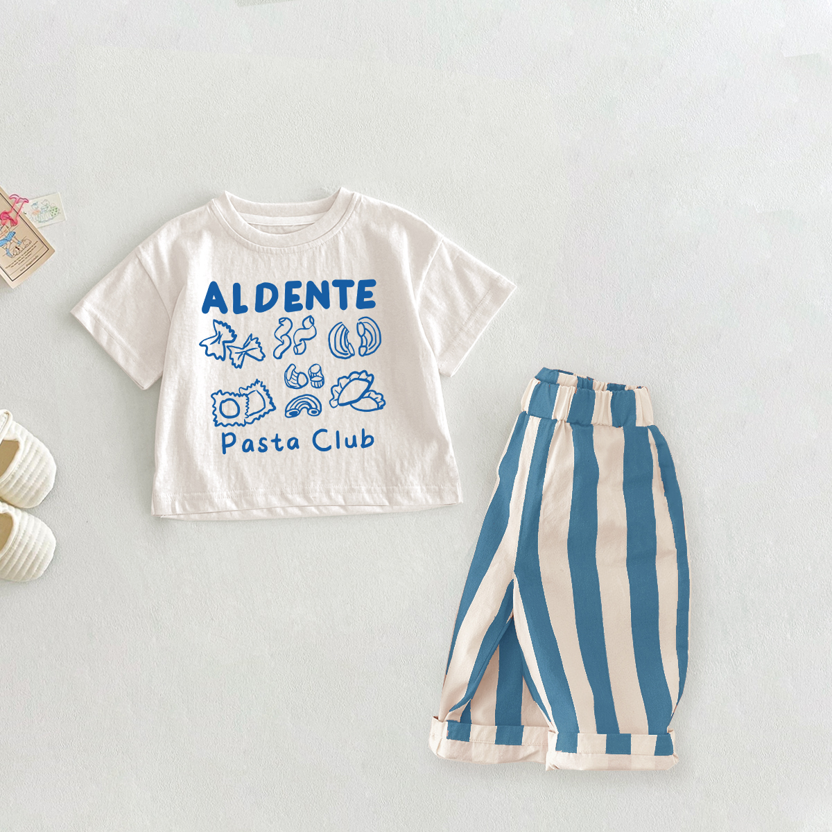 AL DENTE Baby Toddler Pasta Casual Pants 2-Piece Set