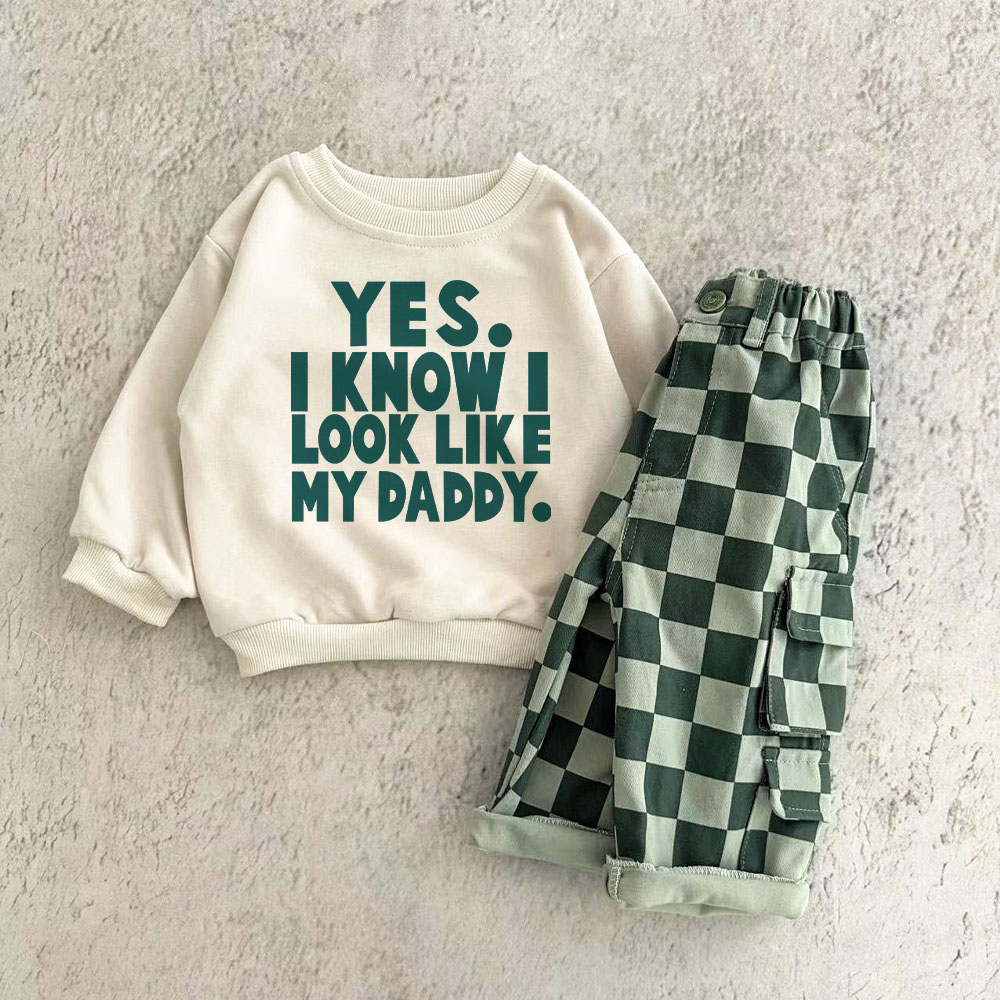 YES I KNOW I LOOK LIKE MY DADDY Baby & Kids 2-Piece Set