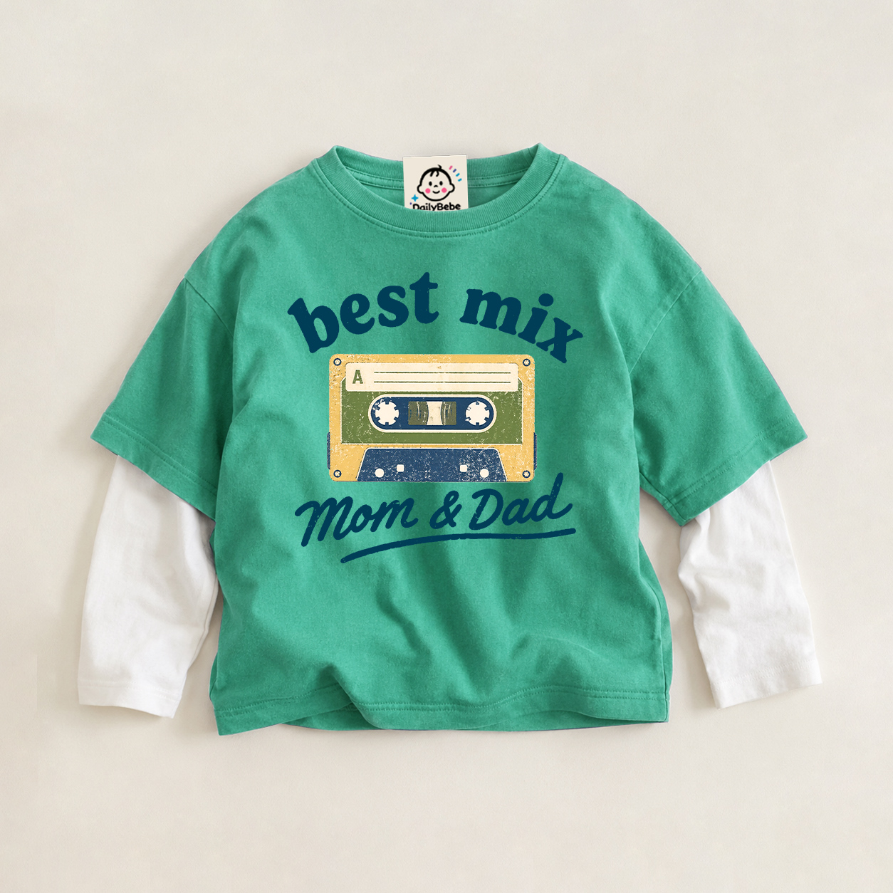 BEXT MIX Baby & Kids Cassette Faux Two-Piece Tee (6M-12Y)