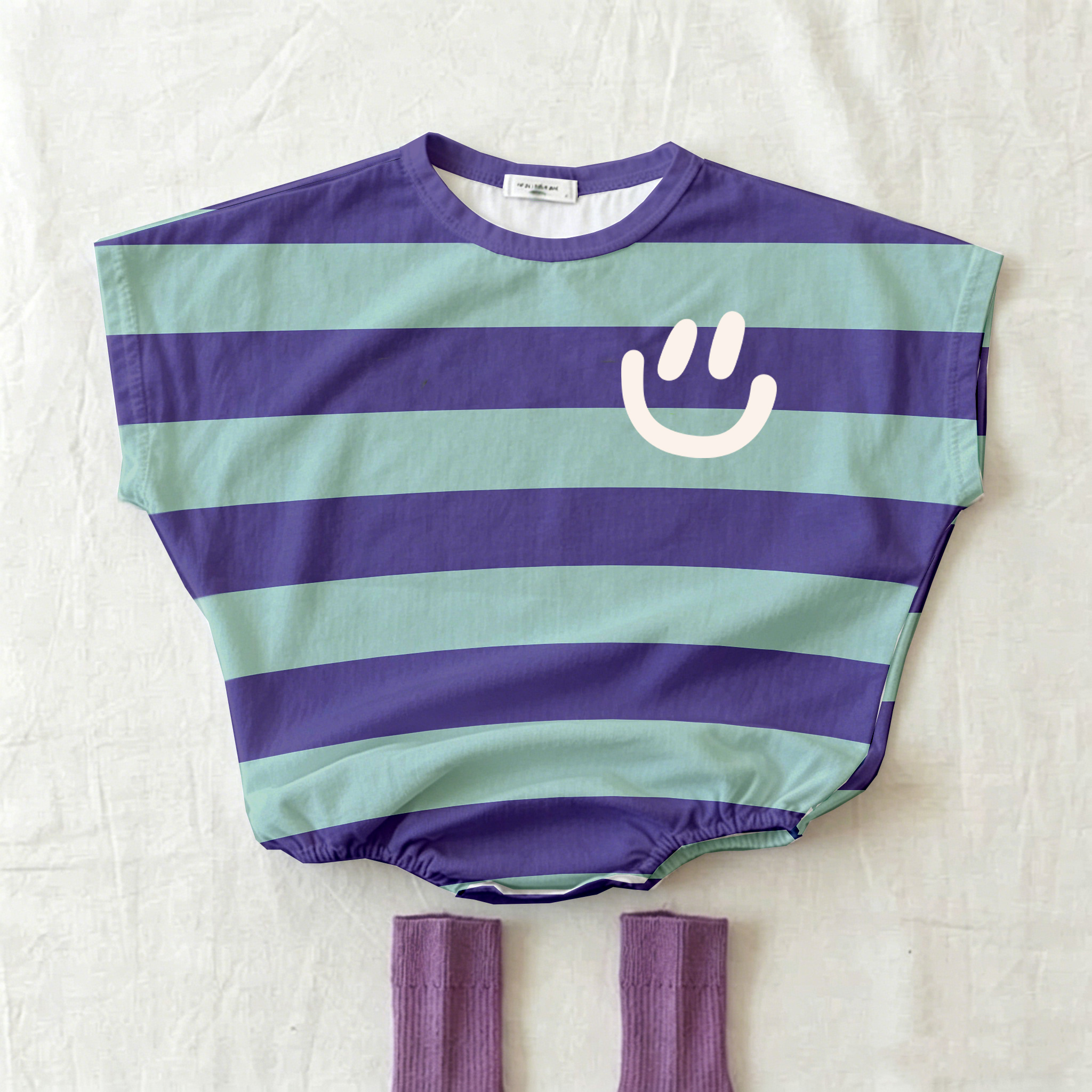 Baby Smiley Stripe T-shirt Romper