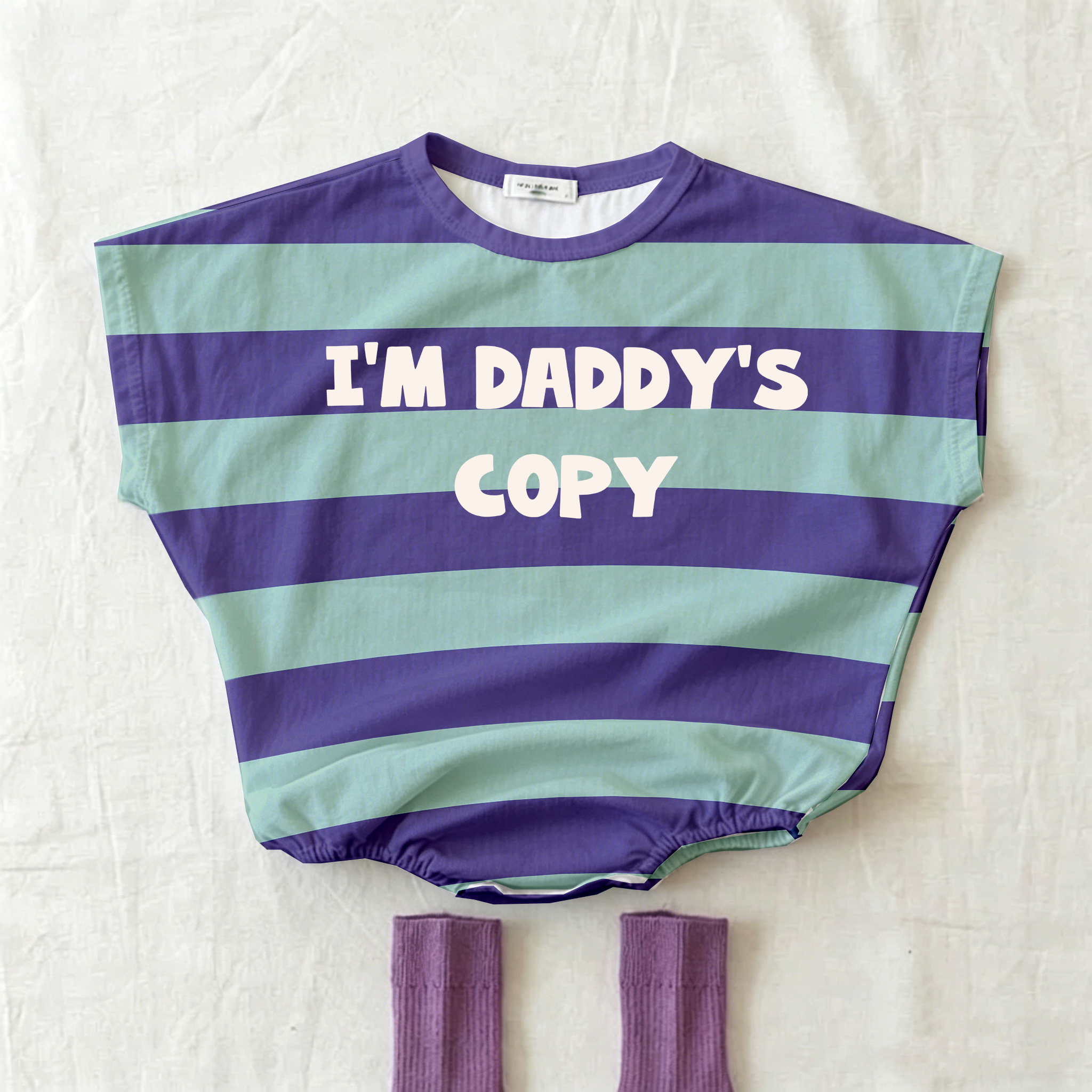 I'M DADDY'S COPY Baby Stripe T-shirt Romper