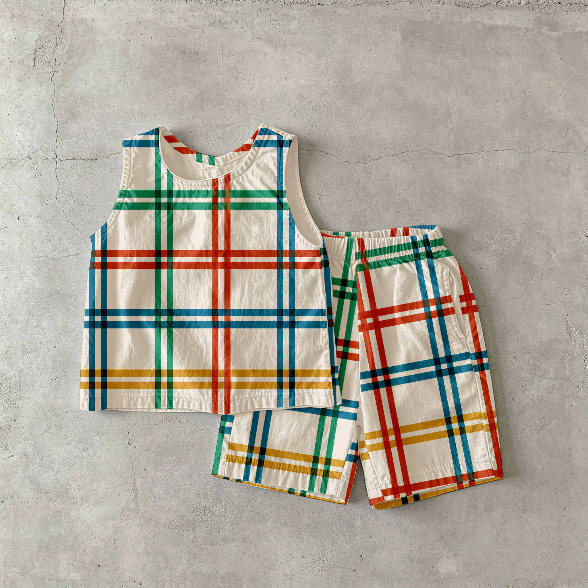 Baby & Kids Colorful Plaid Tank and Shorts Set