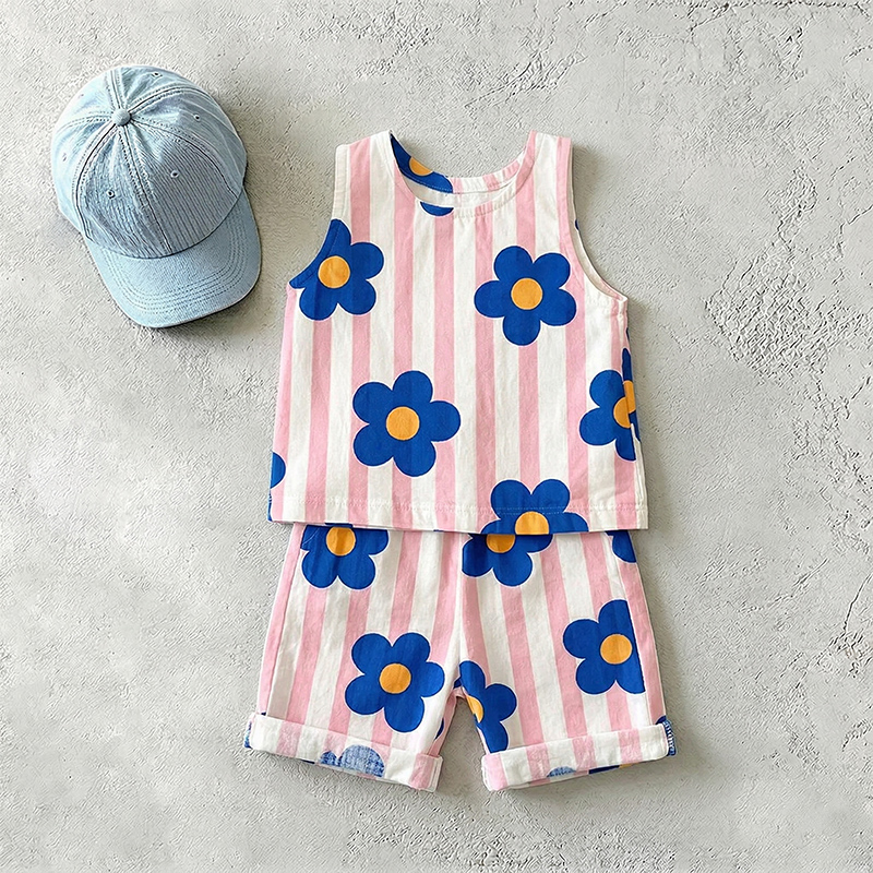 Baby & Kids Florals Stripe Tank and Shorts Set