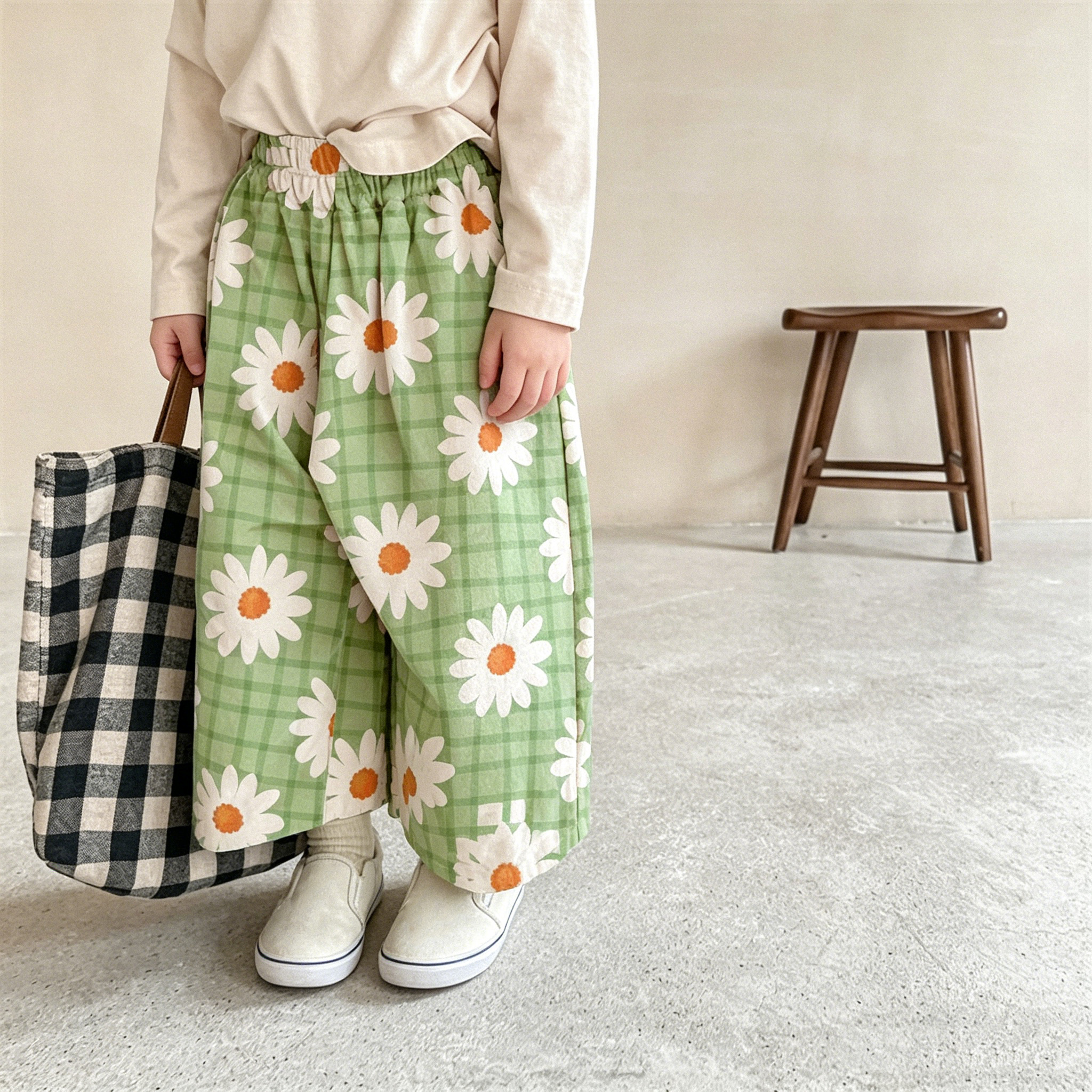 Baby & Kids Sunflowers Plaid Pants