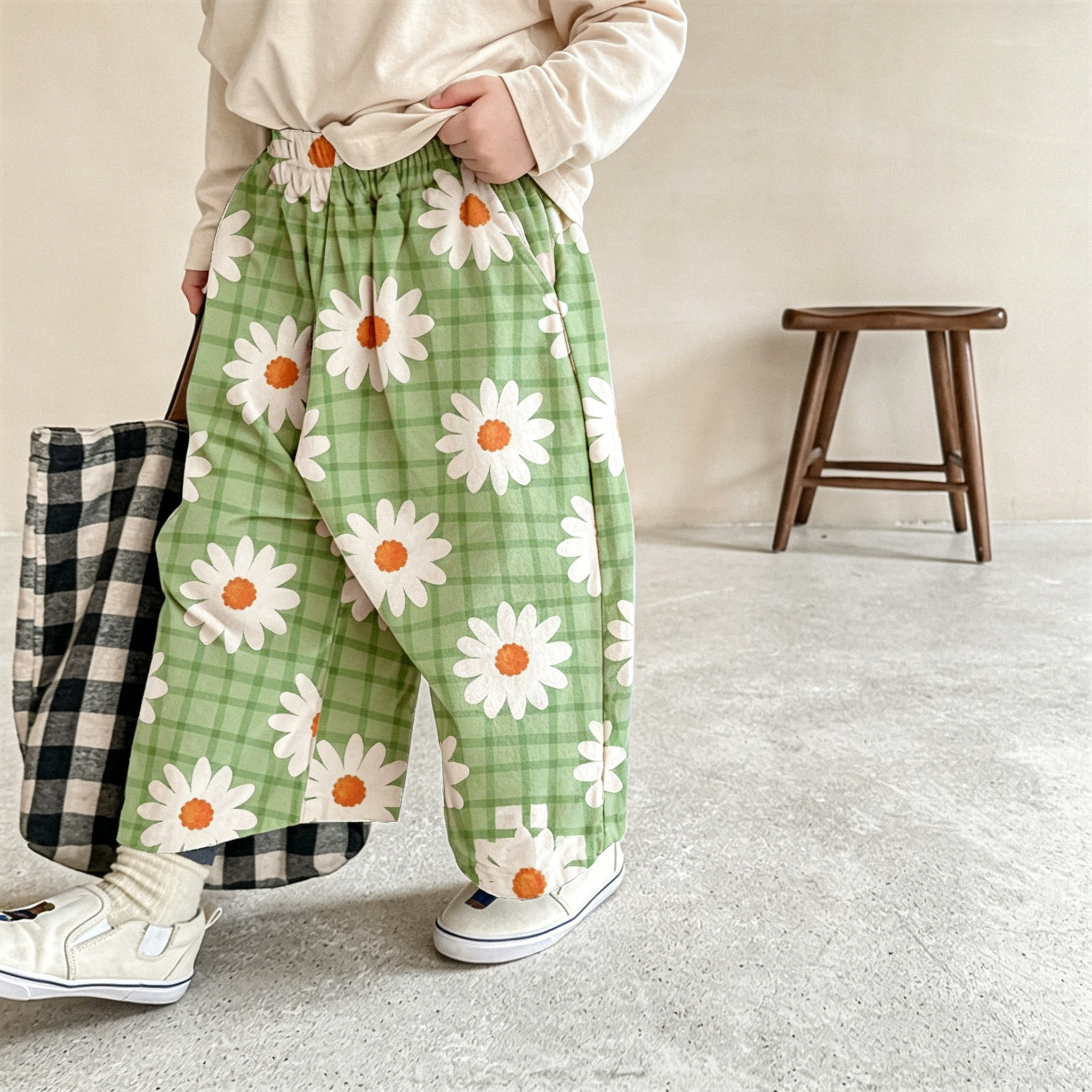 Baby & Kids Sunflowers Plaid Pants