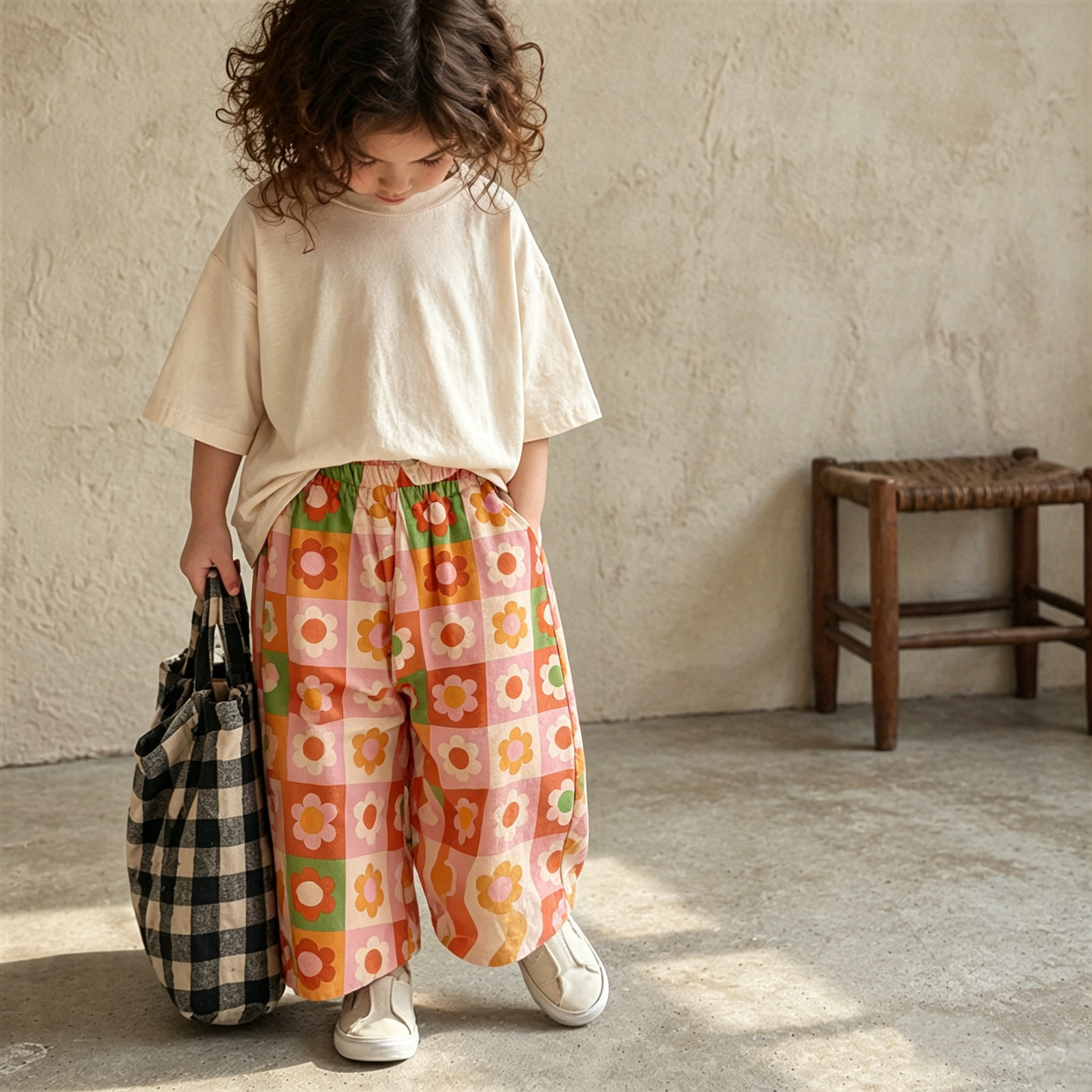 Baby & Kids Florals Plaid Pants