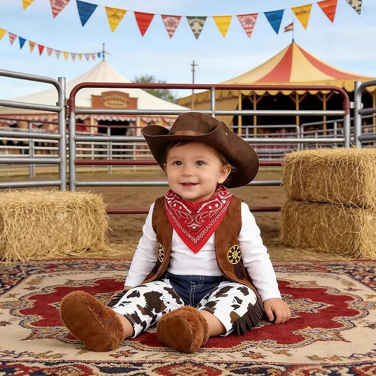 Baby & Kid Western Cowboy Halloween 4-Piece Set