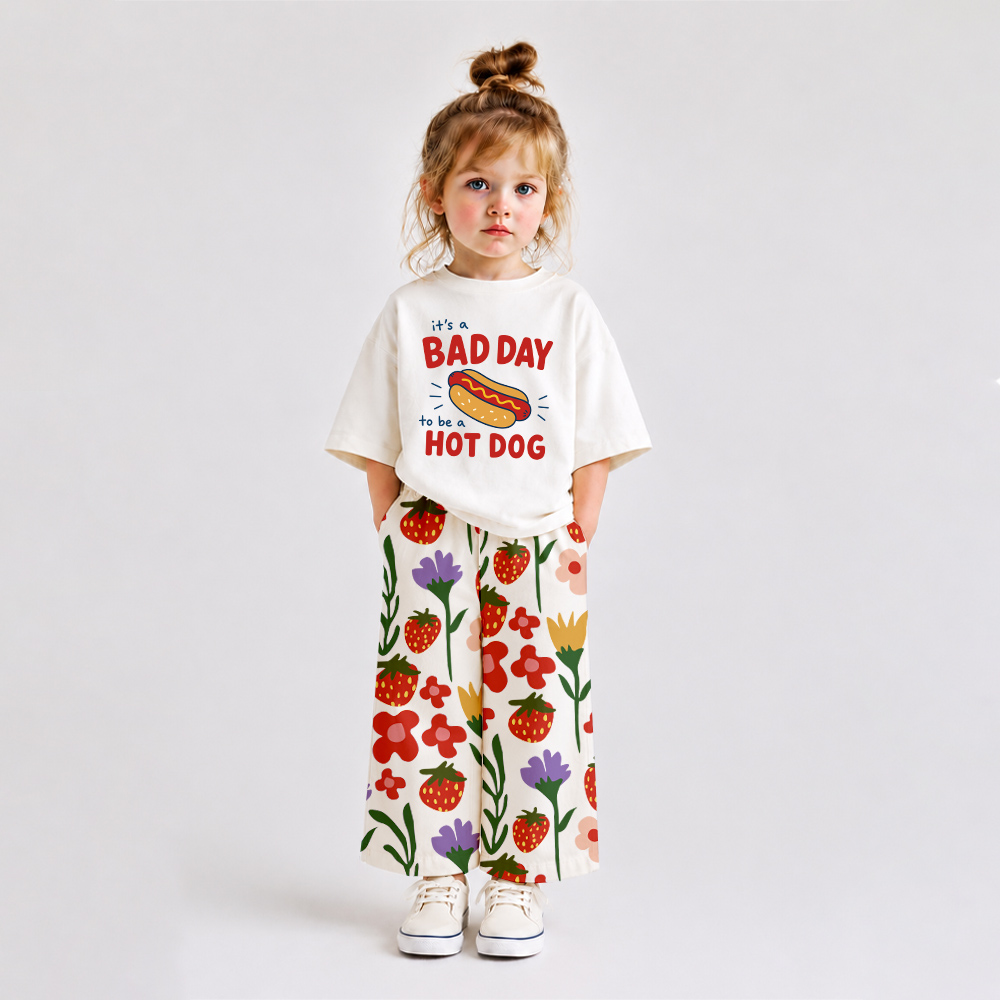 IT'S A BAD DAY TO BE A HOT DOG Baby & Kids Pants Set