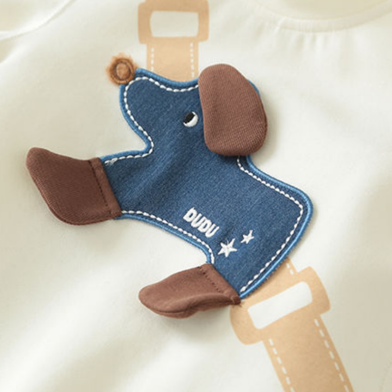 Baby Dog Backpack Print Romper