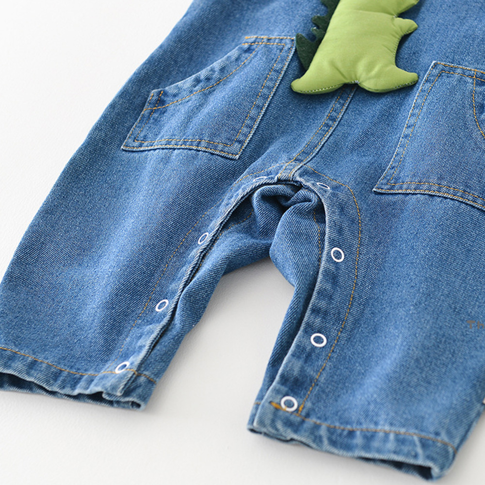 Baby 3D Dinosaur Denim Overalls