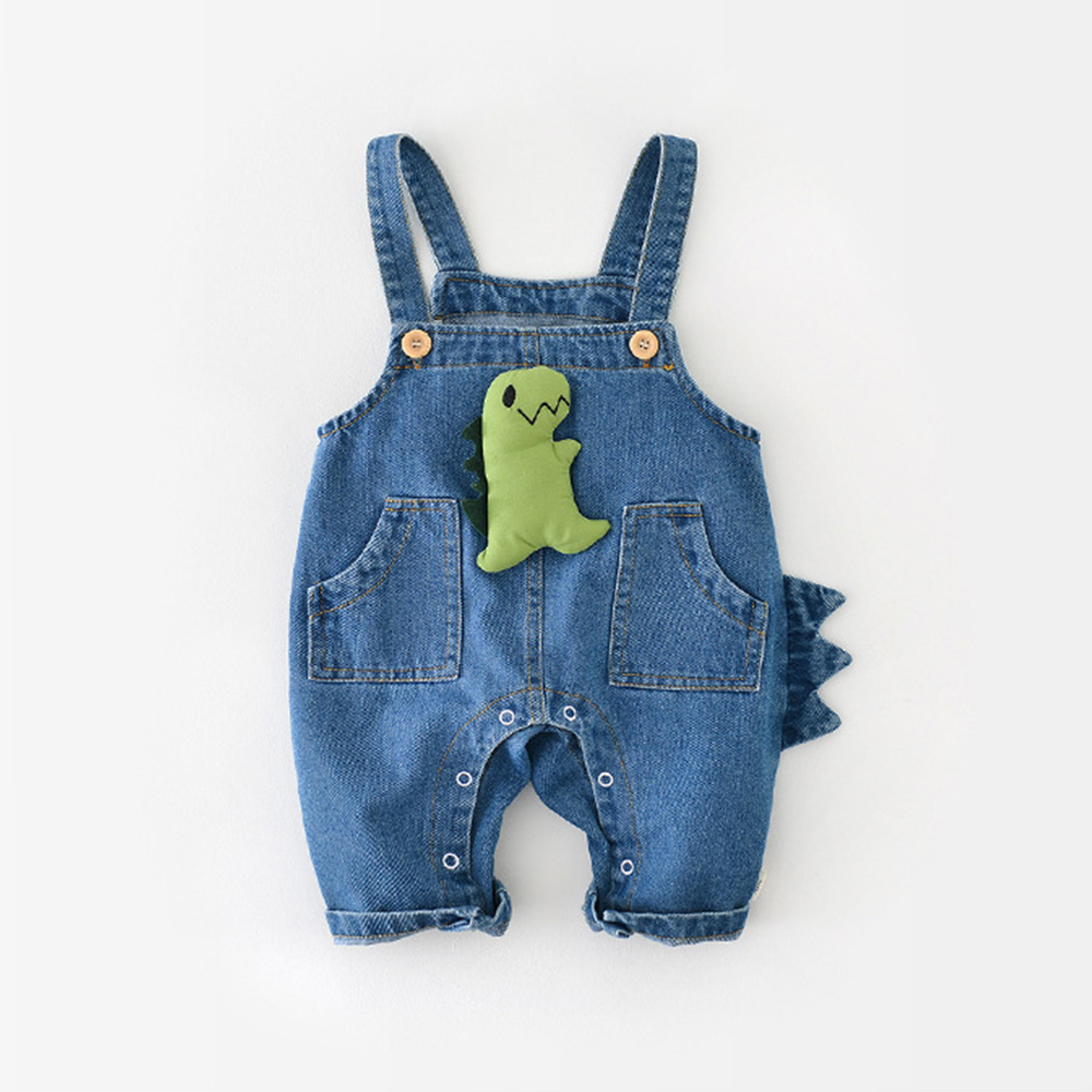 Baby 3D Dinosaur Denim Overalls