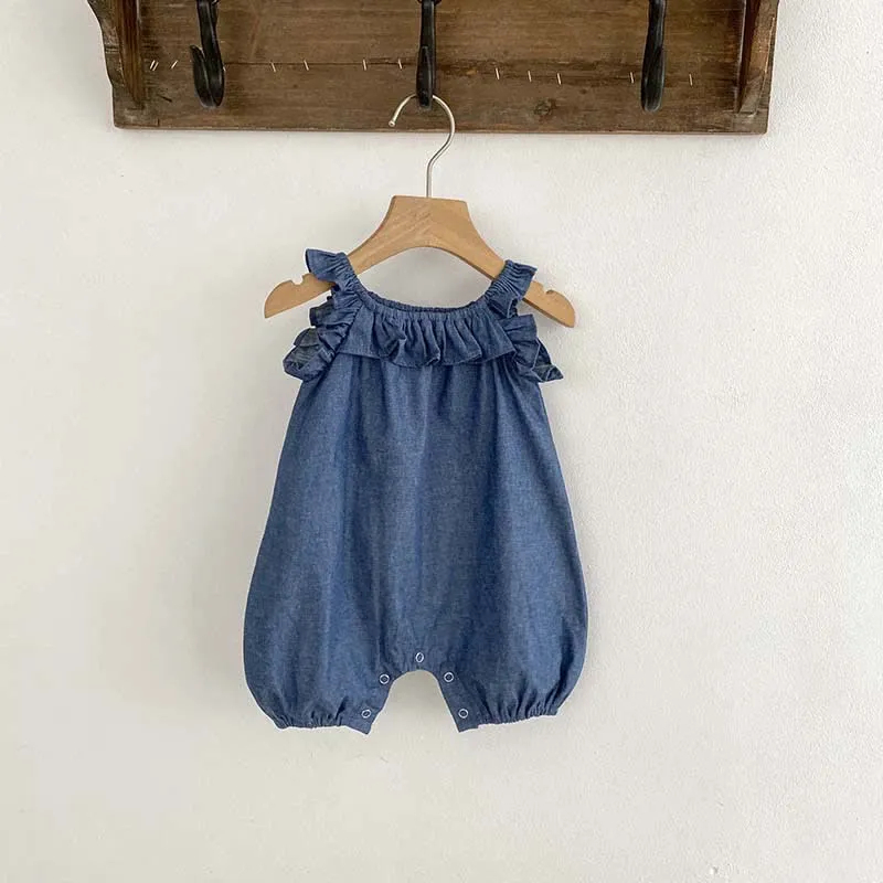 Baby Solid Color Stringy Selvedge Overalls