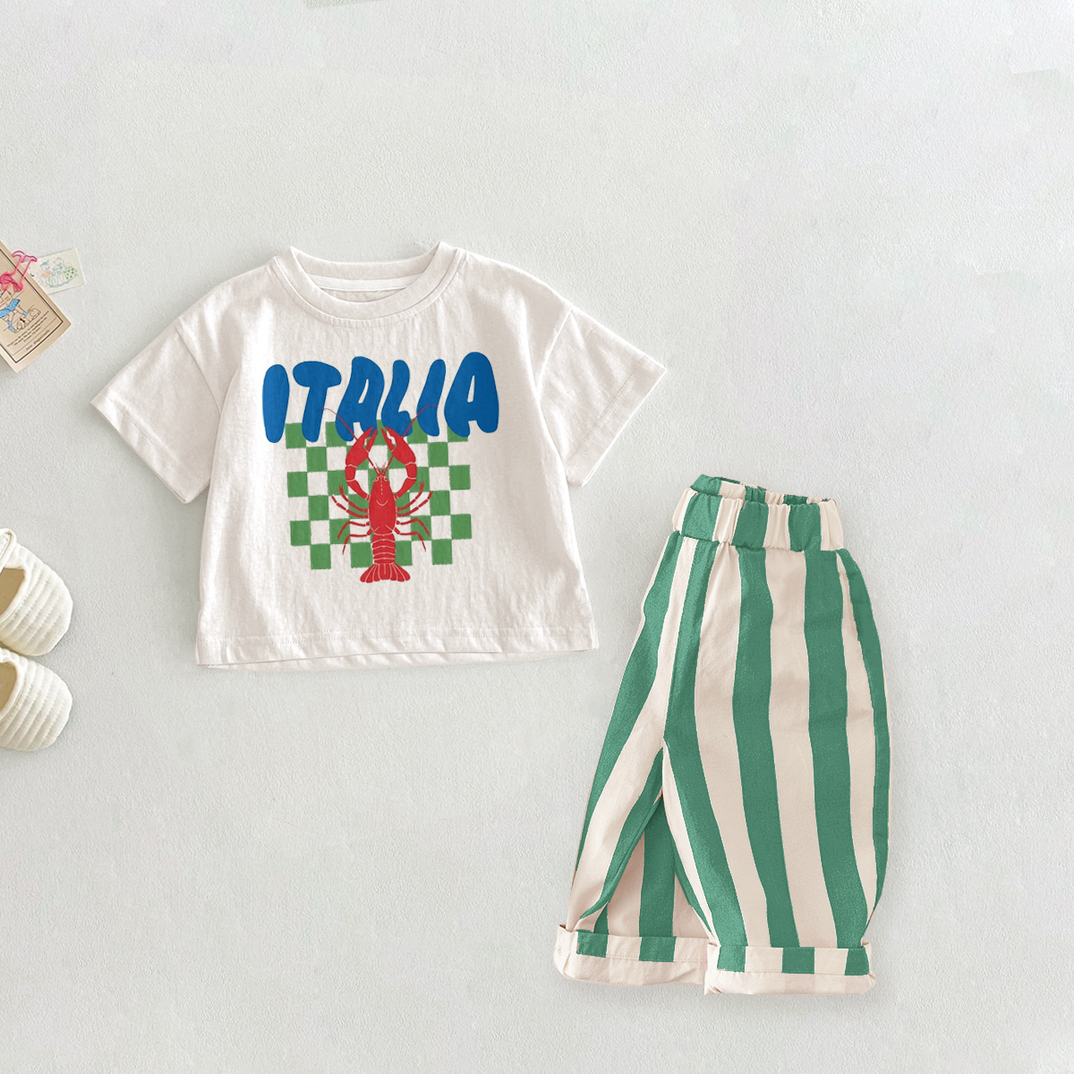 ITALIA Baby Toddler Lobster Slogan 2-Piece Set