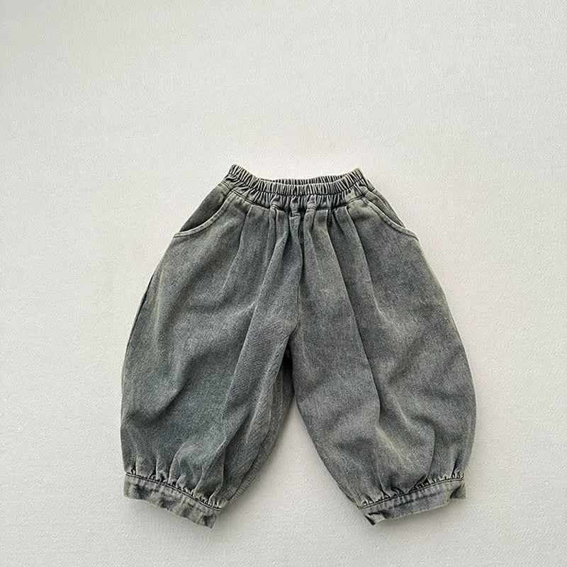 Baby Toddler Loose Vintage Color Denim Pants