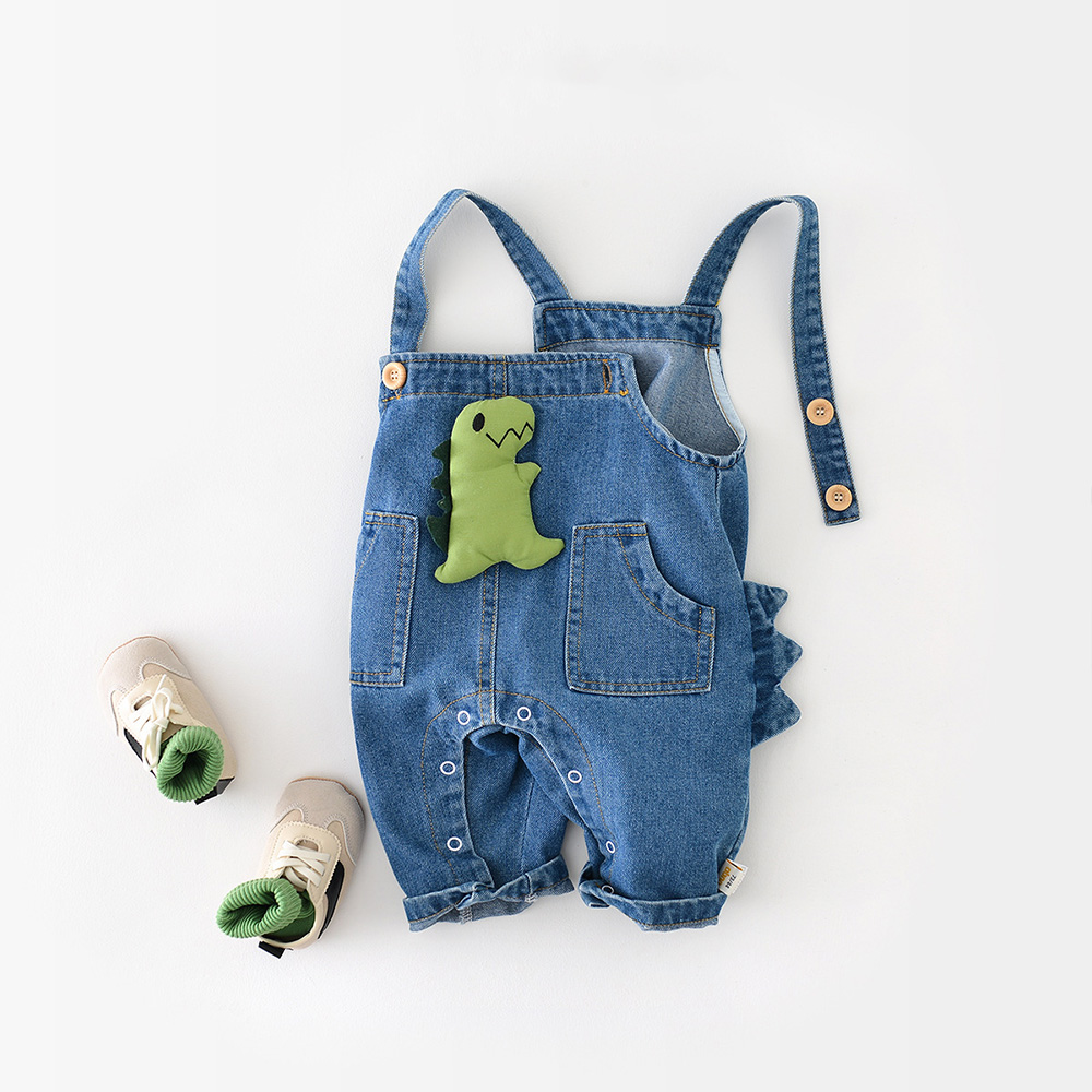 Baby 3D Dinosaur Denim Overalls