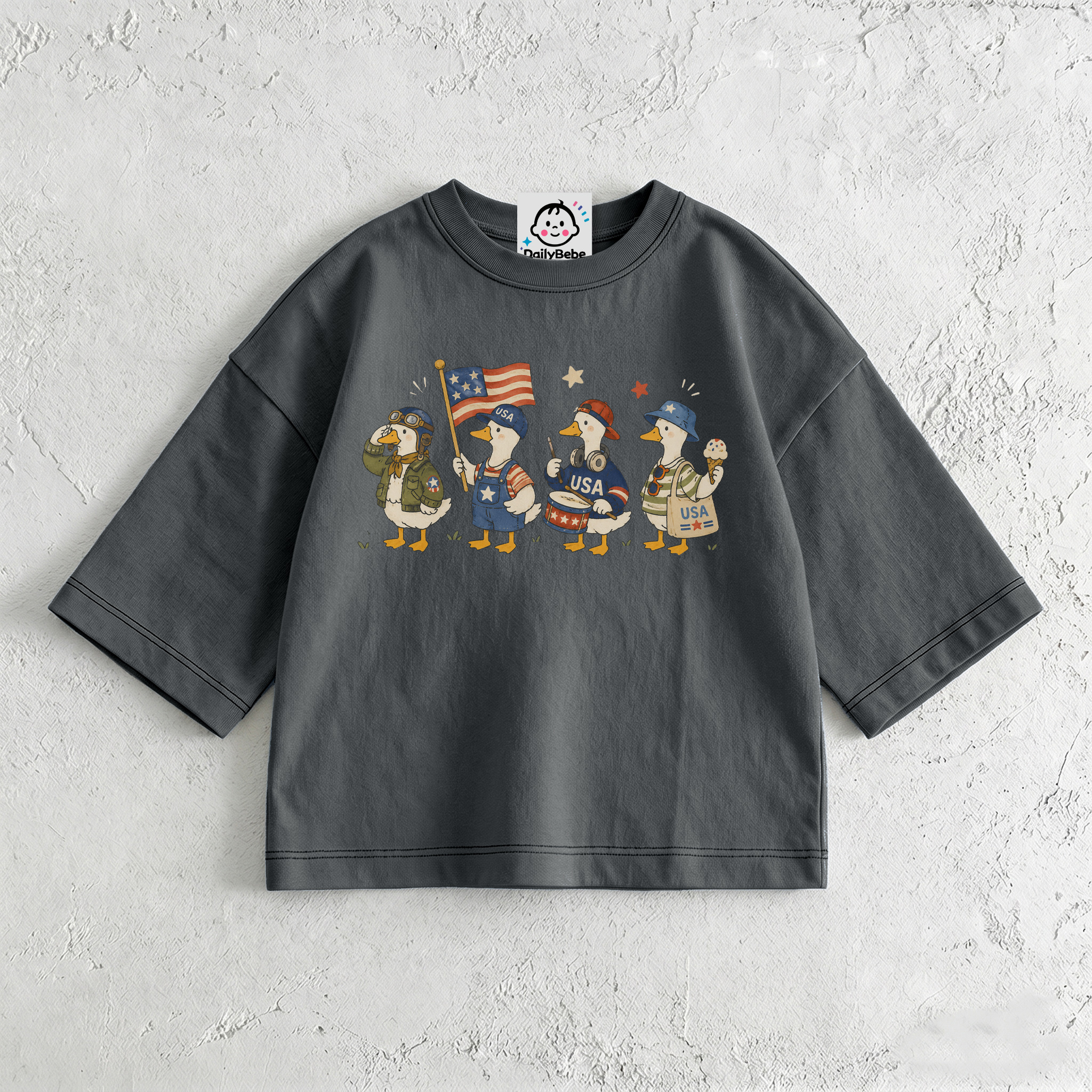 Baby & Kids Usa Goose Dark Grey T-Shirt (6M-12Y)