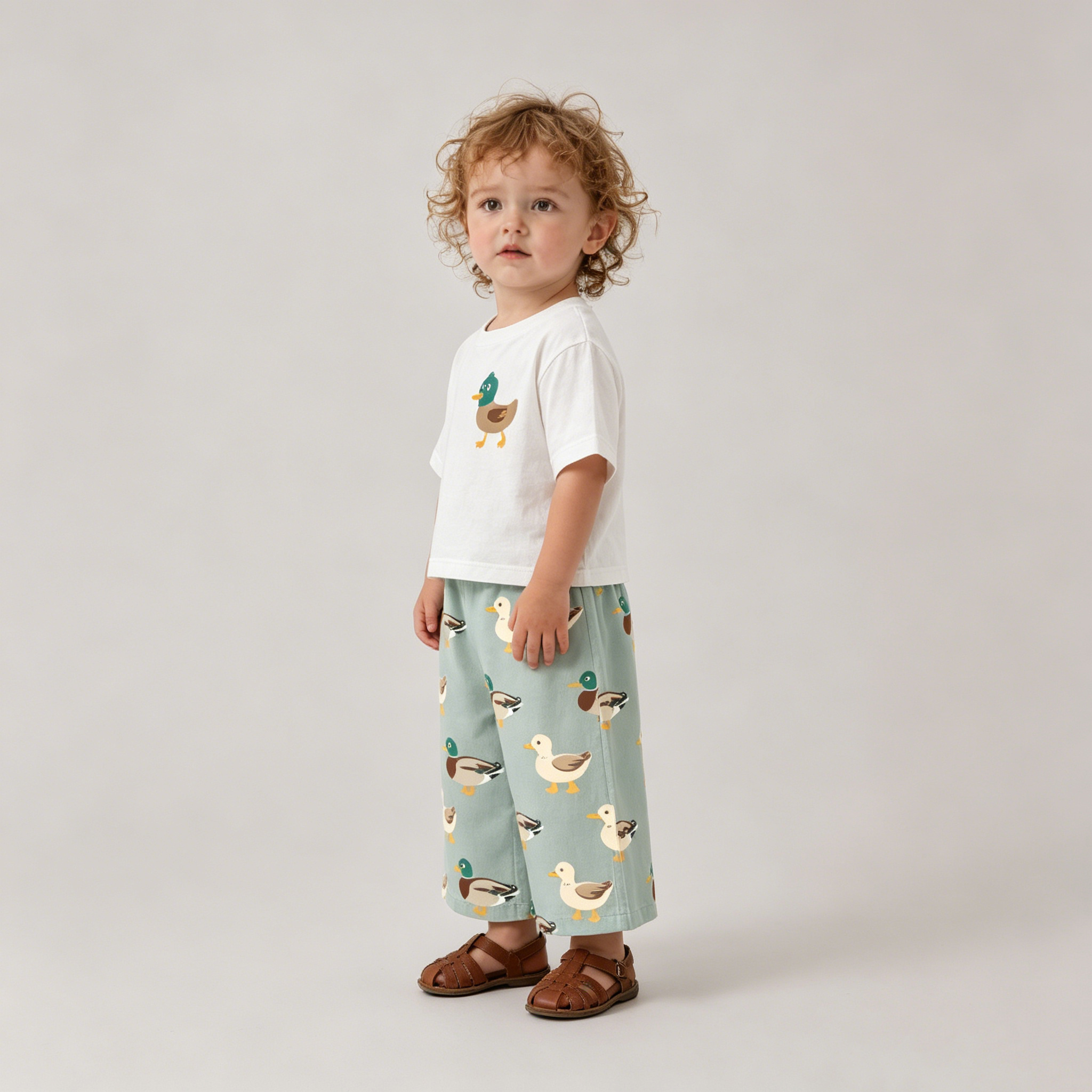 Baby Toddler Cute Duck Pattern Top and Pants Set