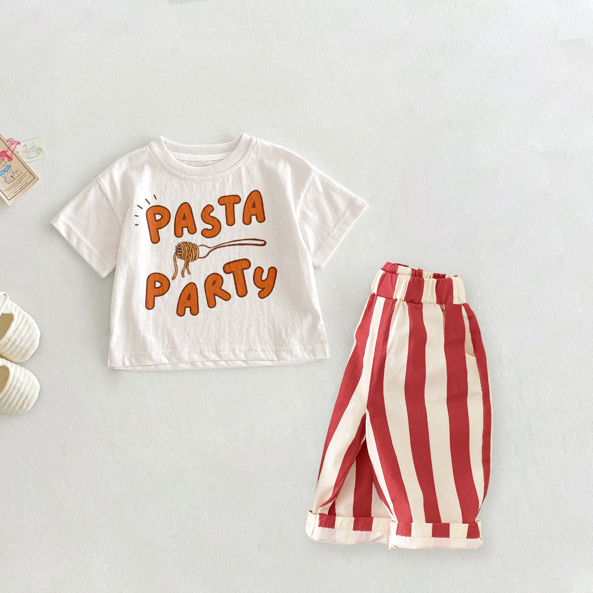 PASTA PARTY Baby Toddler Pattern 2-Piece Set