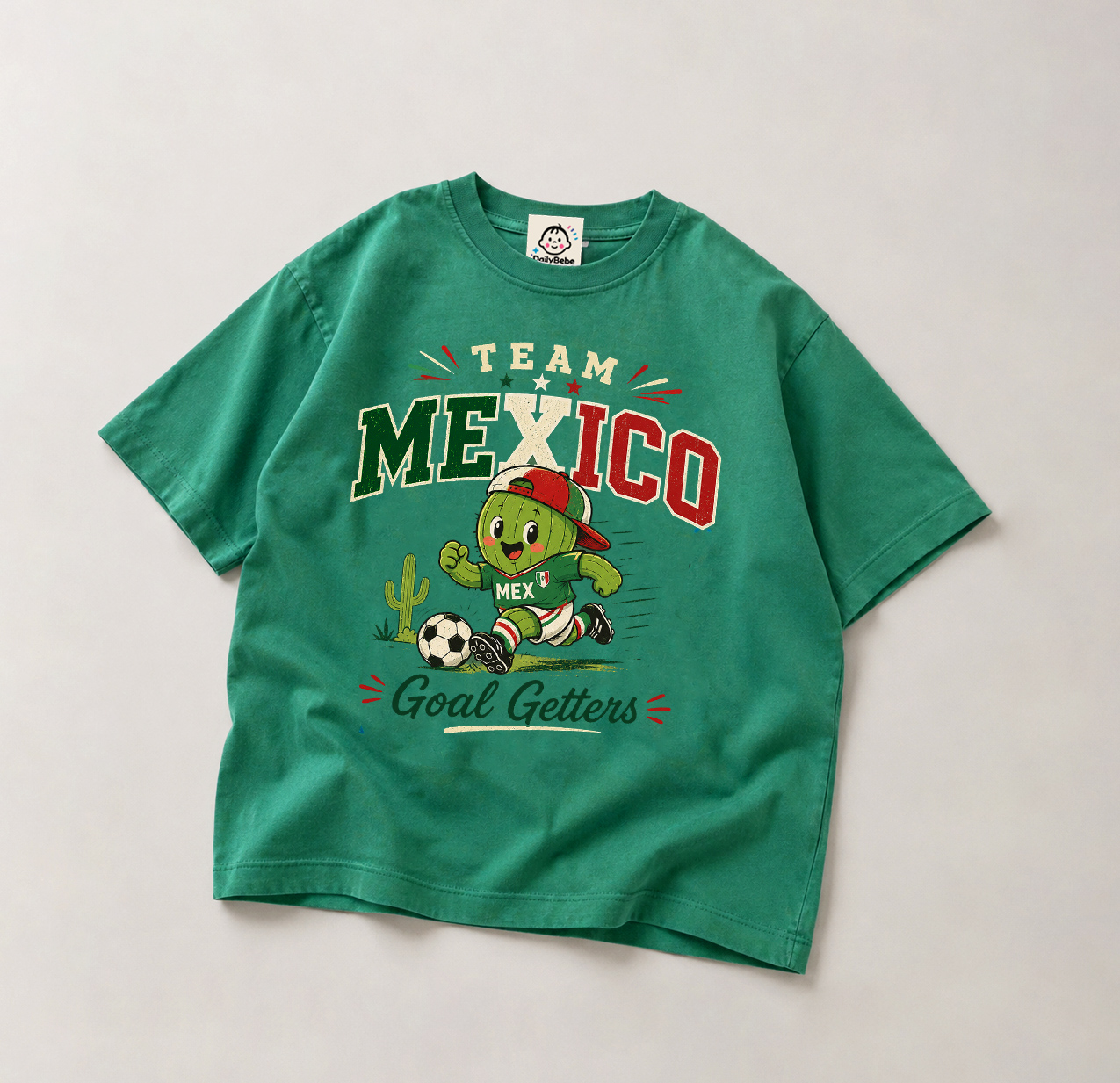 MEXICO Baby & Kids Cactus Soccer  T-Shirt (6M-12Y)